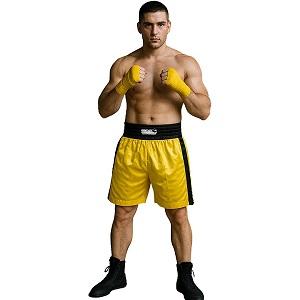 FIGHT-FIT - Boxing Shorts / Boxhosen / Gelb-Schwarz / XL