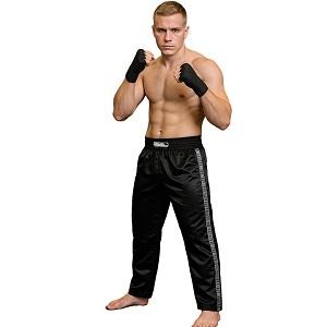 FIGHT-FIT - Kick-Boxing Hosen / Satin / Schwarz / XL