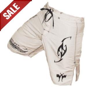 FIGHT-FIT - Fightshorts MMA Shorts / Brazilian / White / Large