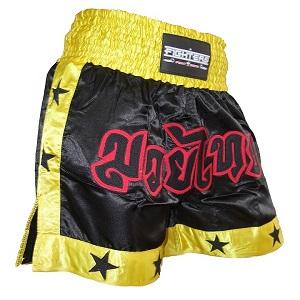 FIGHTERS - Pantaloncini Muay Thai / Nero-Giallo / Small