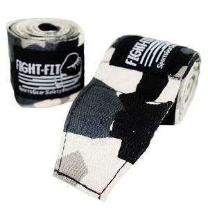 FIGHTERS - Bandages de Boxe / 300 cm / non élastiques / Camo-Gris-Noir