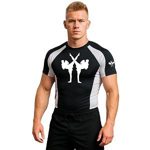 FIGHTERS - Rashguard / Giant / Schwarz-Weiss / Small