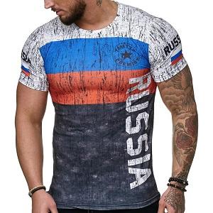FIGHTERS - T-Shirt / Rusia / Blanco-Rojo-Azul-Negro / Large