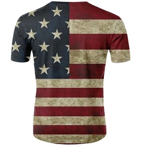 FIGHTERS - T-Shirt / Stati Uniti / Rosso-Bianco-Blu / Medium