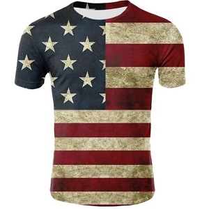 FIGHTERS - T-Shirt / Stati Uniti / Rosso-Bianco-Blu / Medium