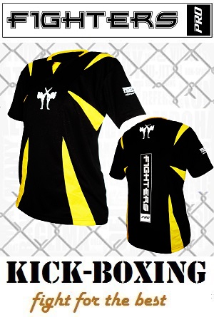 FIGHTERS - Kick-Boxing Shirt / Competition / Black / Medium
