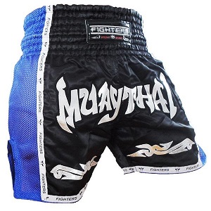 FIGHTERS - Pantaloncini Muay Thai / Elite Muay Thai / Nero-Blu / Medium