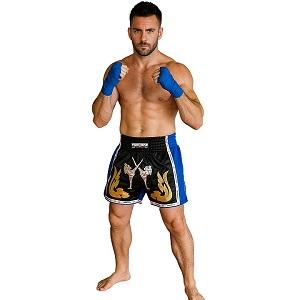 FIGHTERS - Thaibox Shorts / Elite Fighters / Schwarz-Blau / Large