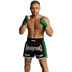 FIGHTERS - Thaibox Shorts / Elite Muay Thai / Schwarz-Grün / Large