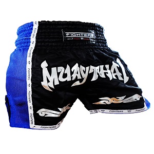 FIGHTERS - Pantaloncini Muay Thai / Elite Pro Muay Thai / Nero-Blu / Medium